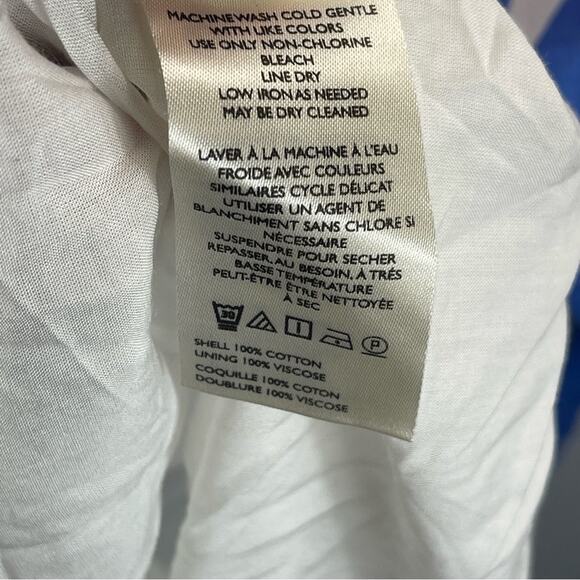 Anthropologie Abstract Leaf Maxi Dress Blue and White Coastal - Picture 5 of 15